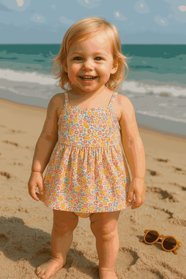 بادی پیراهن گلگلی ساحلی h&m _ کد 232